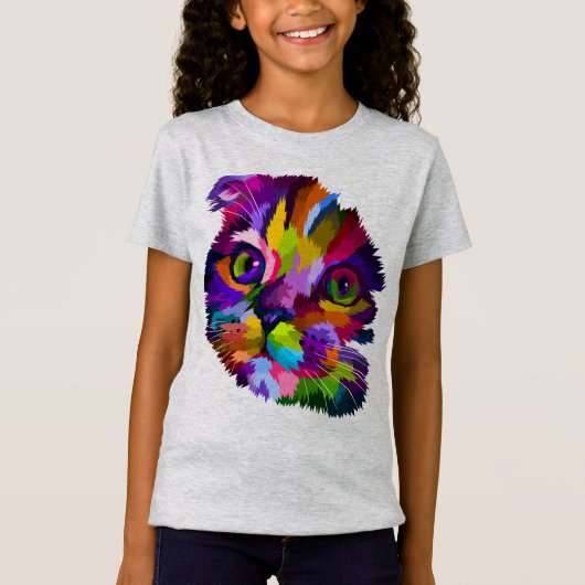 色数々のの子天ポップ・アートの芸術   Tシャツ (正面)