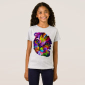 色数々のの子天ポップ・アートの芸術   Tシャツ (正面フル)