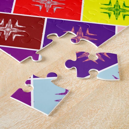 色数々のの幾何学模様 ジグソーパズル (側面)