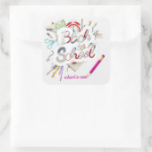 色数々のの新学期と学校はクール スクエアシール (バッグ)