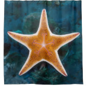 色数々のの星魚デザイン シャワーカーテン (正面)