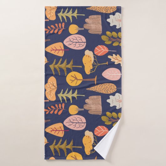 色数々のの木：中秋ヴィンテージ バスタオル (バスタオル)