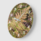 色数々のの森シダ植物学 ラージ壁時計 (傾斜)