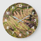 色数々のの森シダ植物学 ラージ壁時計 (正面)
