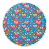 色数々のの水彩ハート セラミックノブ (正面)