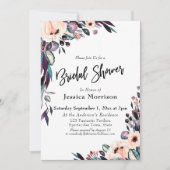 色数々のの水彩花ブライダルシャワー 招待状 (正面)