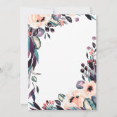 色数々のの水彩花ブライダルシャワー 招待状 (裏面)