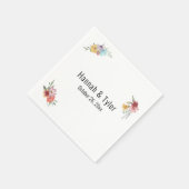 色数々のの水彩野花パーソナライズされた スタンダードカクテルナプキン (角)