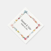 色数々のの水彩野花パーソナライズされた スタンダードカクテルナプキン (角)