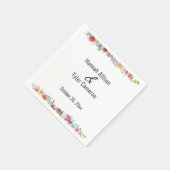 色数々のの水彩野花パーソナライズされた スタンダードカクテルナプキン (角)