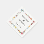 色数々のの水彩野花パーソナライズされた スタンダードカクテルナプキン (角)