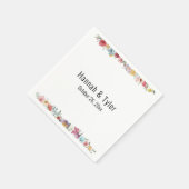 色数々のの水彩野花パーソナライズされた スタンダードカクテルナプキン (角)