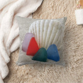 色数々のの海ガラス クッション (ブランケット)