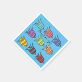 色数々のの熱帯魚サンダー_コーブ スタンダードカクテルナプキン (角)