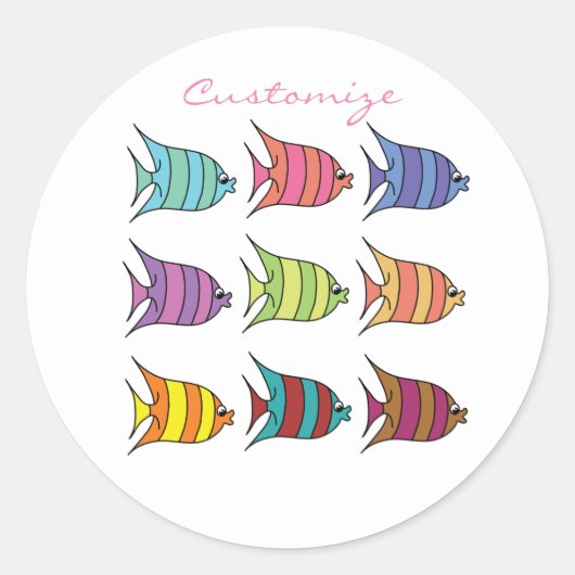色数々のの熱帯魚サンダー_コーブ ラウンドシール (正面)
