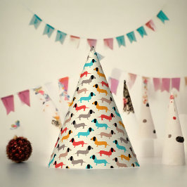 色数々のの犬マンガ パーティーハット