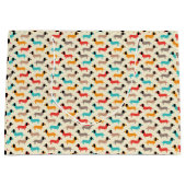 色数々のの犬マンガ ラージペーパーバッグ (正面)