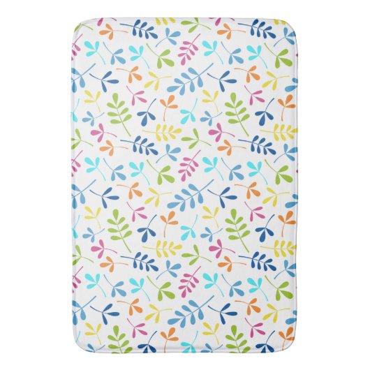 色数々のの組み合わ葉せパターン バスマット (正面縦)