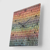 色数々のの編みストライプのかぎ スクエア壁時計 (傾斜)