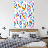 色数々のの羽 キャンバスプリント (インサイチュ (寝室))