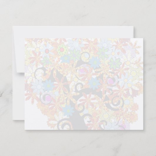 色数々のの花の愛結婚木 サンキューカード (裏面)