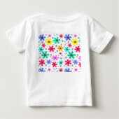 色数々のの花デイジーレトロ背景の夏 ベビーTシャツ (裏面)