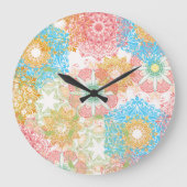 色数々のの花時計 ラージ壁時計 (正面)