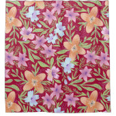 色数々のの花 シャワーカーテン (正面)