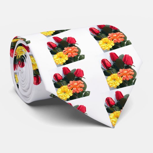 色数々のの花 ネクタイ (ロール)