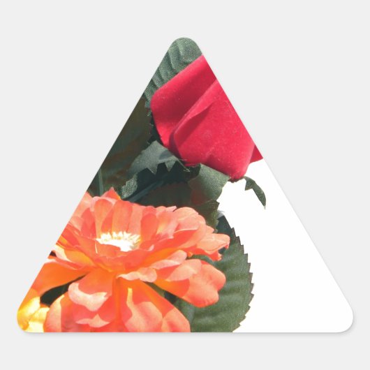 色数々のの花 三角形シール (正面)