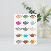 色数々のの茶ケトル ポストカード (スタンド正面)