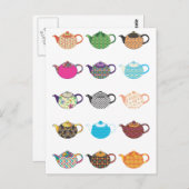 色数々のの茶ケトル ポストカード (正面/裏面)