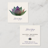 色数々のの蓮の花アートエレガントヨガ スクエア名刺 (正面/裏面)