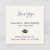 色数々のの蓮の花アートエレガントヨガ スクエア名刺 (裏面)