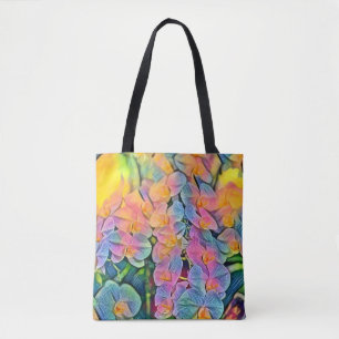 色数々のの蘭の花の水の色絵画の トートバッグ
