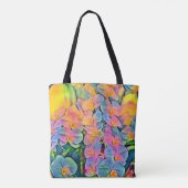 色数々のの蘭の花の水の色絵画の トートバッグ (裏面)