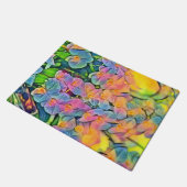 色数々のの蘭の花の水の色絵画の ドアマット (アングル)
