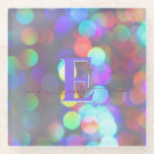 色数々のの輝き ガラスコースター (正面)