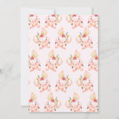 色数々のの野草小さな子豚の誕生日 招待状 (裏面)