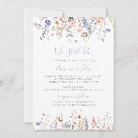 色数々のの野草我々はまだ誓いを更新する 招待状 (正面)