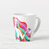 色数々のの長い髪の女神サンダー_コーブ カフェラテマグ (右アングル)