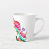 色数々のの長い髪の女神サンダー_コーブ カフェラテマグ (右)