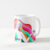 色数々のの長い髪の女神サンダー_コーブ コーヒーマグカップ (正面右)