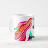 色数々のの長い髪の女神サンダー_コーブ コーヒーマグカップ (正面左)