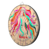 色数々のの長い髪の女神サンダー_コーブ ダーツボード (正面右)