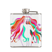 色数々のの長い髪の女神サンダー_コーブ フラスク (裏面)