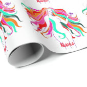 色数々のの長い髪の女神サンダー_コーブ ラッピングペーパー (ロールコーナー)