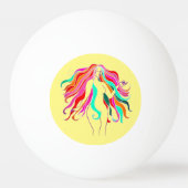 色数々のの長い髪の女神サンダー_コーブ 卓球ボール (裏面)