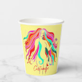 色数々のの長い髪の女神サンダー_コーブ 紙コップ (裏面)