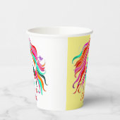 色数々のの長い髪の女神サンダー_コーブ 紙コップ (左)